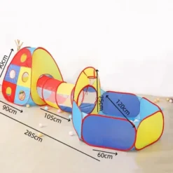 Tente tunnel enfant pliable motricité 3 éléments (sans balles) multicolore