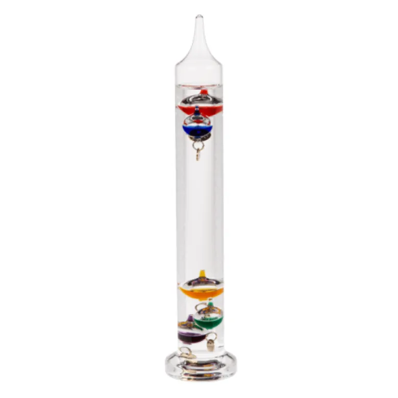 Thermomètre de galilée en verre 27 cm