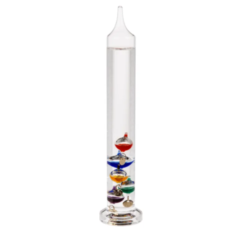 Thermomètre de galilée en verre 27 cm