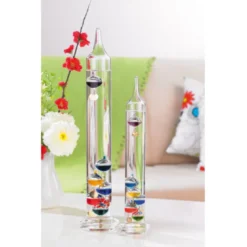 Thermomètre de galilée en verre 28 cm