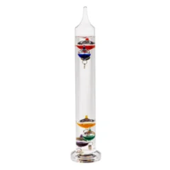 Thermomètre de galilée en verre 28 cm