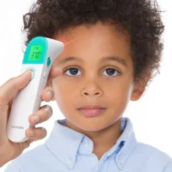 Thermomètre infrarouge 3-en-1 - front, oreilles et objets - bébé et adulte