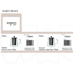 Théière 750ml filtre inox
