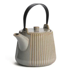 Théière Tiao 1L en céramique beige avec filtre inox
