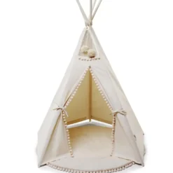 Tipi original sans tapis pour enfant en tissu beige