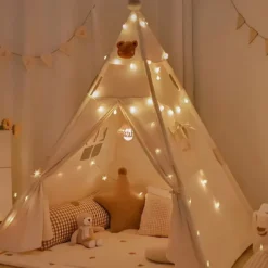 Tipi petit ours pour enfant en coton beige