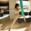 Tissu vert calanque yoga aérien 4,5m