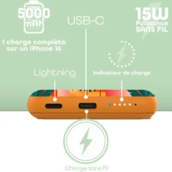 T'nb - batterie externe agsafe 5000 mah - modèle marrakech