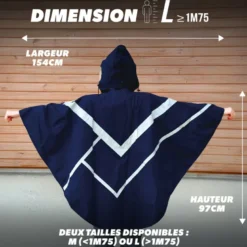 T'nb - poncho de pluie imperméable réfléchissant bleu - taille l