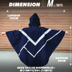 T'nb - poncho de pluie imperméable réfléchissant bleu - taille m
