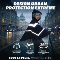 T'nb - poncho de pluie imperméable réfléchissant bleu - taille m