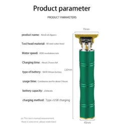 Tondeuse électrique professionnelle rechargeable vert herzberg hg04104-gre