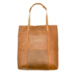 Tote bag cuir emilie havane