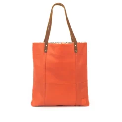 Tote bag cuir emilie orange