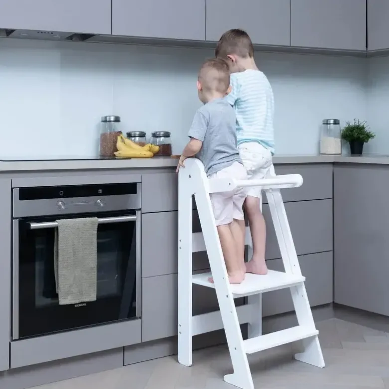 Tour d'apprentissage pliable premium montessori blanc Blanc