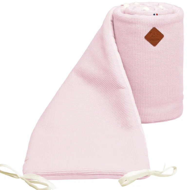 Tour de lit gaze coton nid d'abeille