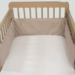 Tour de lit praliné vichy rayures moka (120x60 cm)