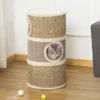 Tour à griffer pour chat - 3 niches, plateforme - sisal corde d'algues beige