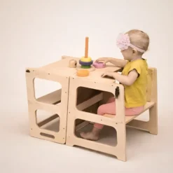 Tour observation montessori bébé enfant - pliable en table bureau tableau dessin
