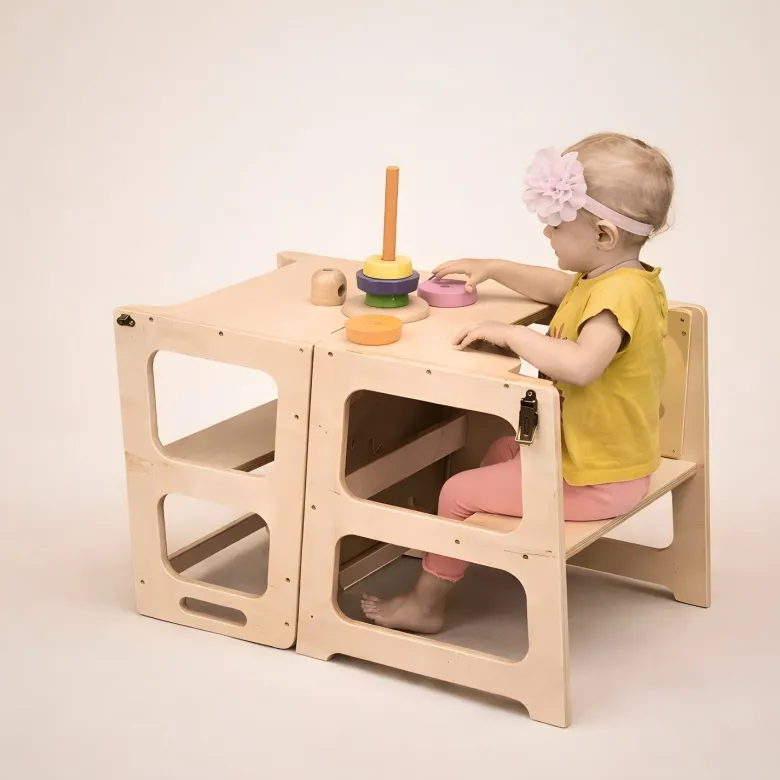 Tour observation montessori bébé enfant - pliable en table bureau tableau dessin