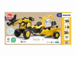 Tractopelle enfant komatsu wb93r avec remorque + excavatrice 2 à 5 ans - falk