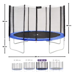 Trampoline bleu 360cm
