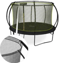Trampoline extérieur xl 430cm (14ft) avec filet de sécurité renforcé et échelle