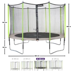 Trampoline jumpi taupe et vert 360