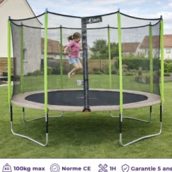 Trampoline jumpi taupe et vert 360