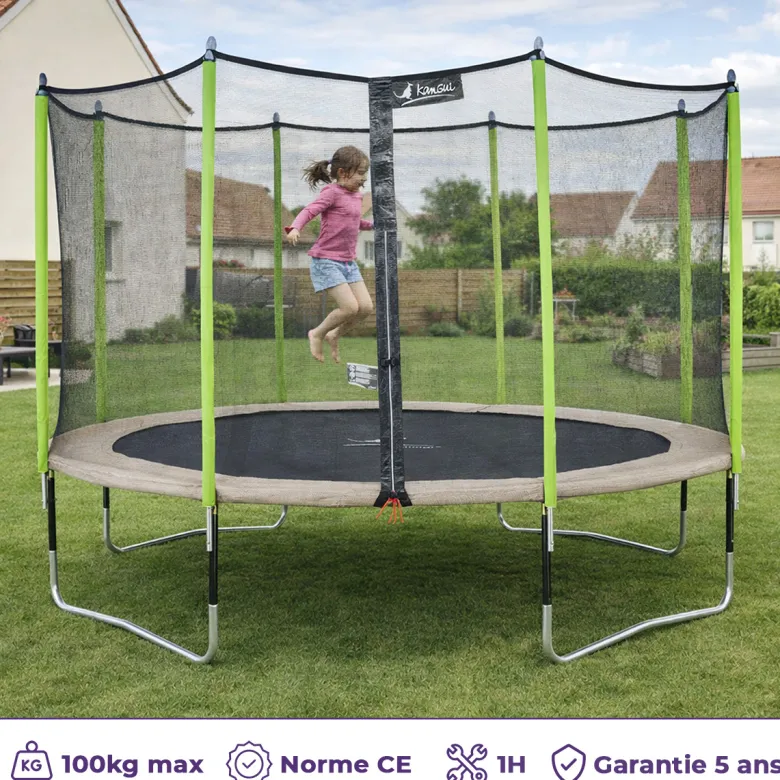 Trampoline jumpi taupe-vert 360