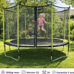 Trampoline jumpi vert et noir 360