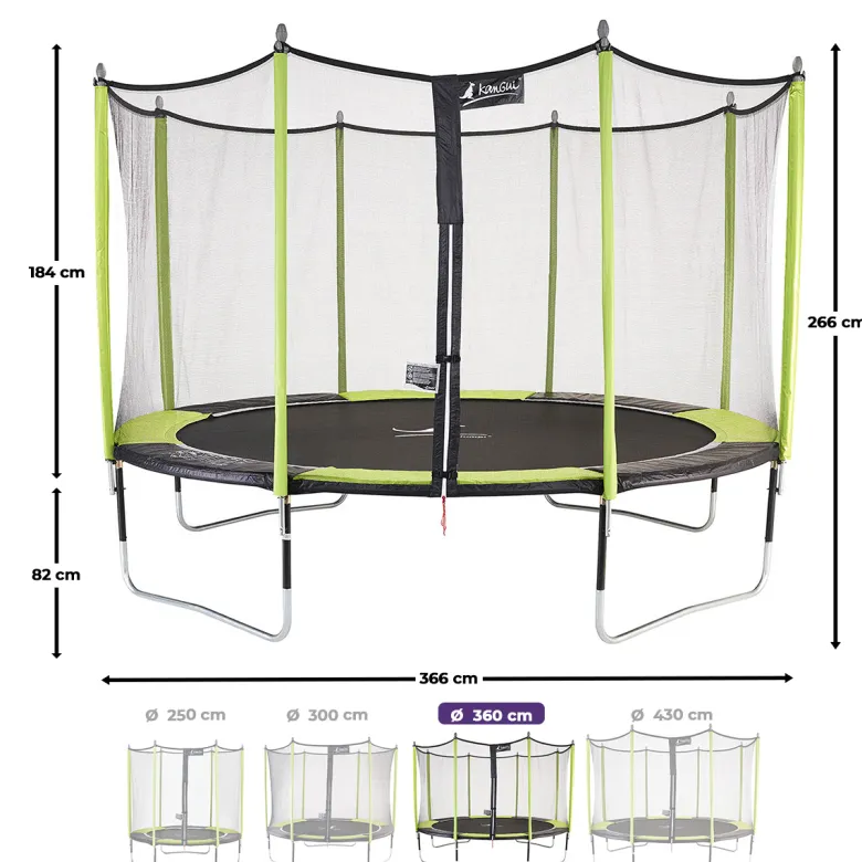 Trampoline jumpi vert et noir 360