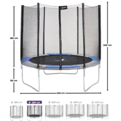 Trampoline ralli bleu et gris ø250