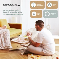 Transat en bois swoon flow babymoov