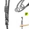 Trapèze gymnastique enfant hypermotion avec barre bois et anneaux balançoire