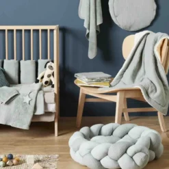 Tresse tour de lit bébé déco vert de