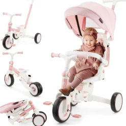 Tricycle bébé évolutif, siège pivotant 360°, vélo enfant, draisienne