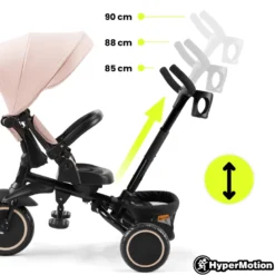 Tricycle évolutif hypermotion tobi timber pliable beige 1-5 ans multifonction