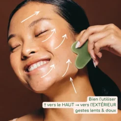 Trio jade vert gua sha + roller + champi masseurs visage