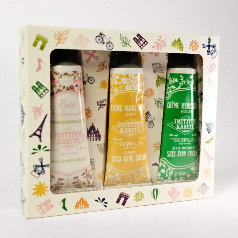 Trio parisien crèmes mains rose mademoiselle, jasmin et muguet