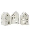 Trio photophores maisonnettes porcelaine