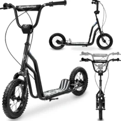 Trottinette enfant avec grandes roues gonflables et freins à main