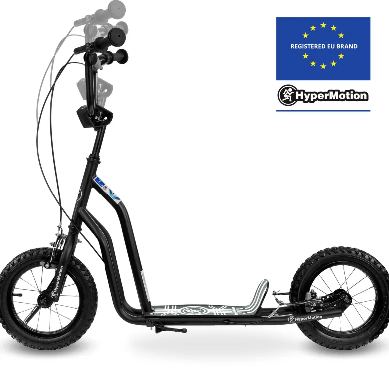 Trottinette enfant avec grandes roues gonflables et freins à main
