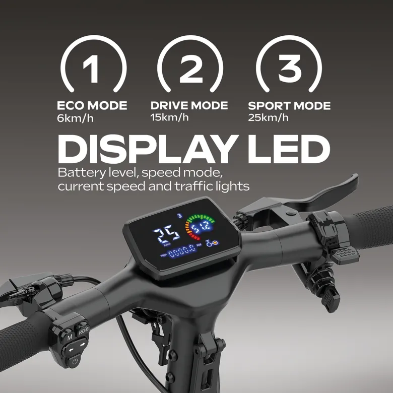Trottinette électrique eboost go - 25 km/h, 40 km autonomie, batterie 48v 2