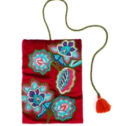 Trousse à bijoux brodée à rouler Fleurs
