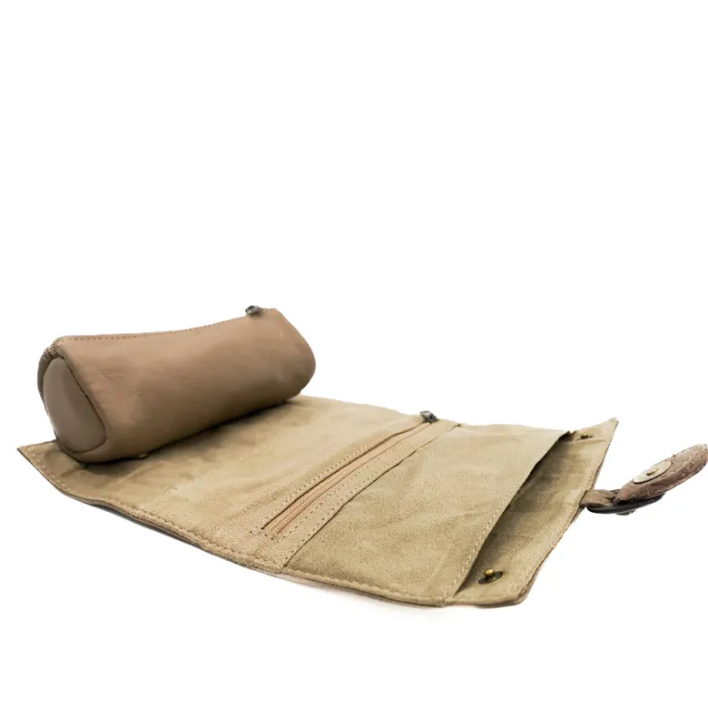 Trousse bijoux cuir emma beige