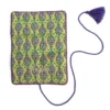 Trousse à bijoux de voyage artisanale roulée et brodée en tissu Vert