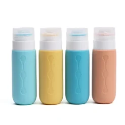 Trousse de 4 flacons de voyage rechargeables en silicone 90 ml