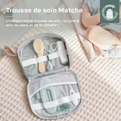 Trousse de soin bébé, set 10 accessoires Vert