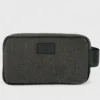 Trousse de toilette en tissu upcyclé bobby noir blanc argile